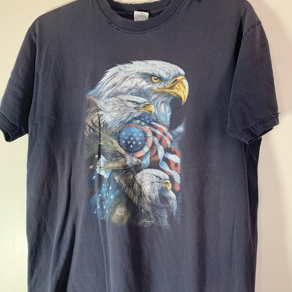 Vintage Navy Bald Eagle Tee Shirt